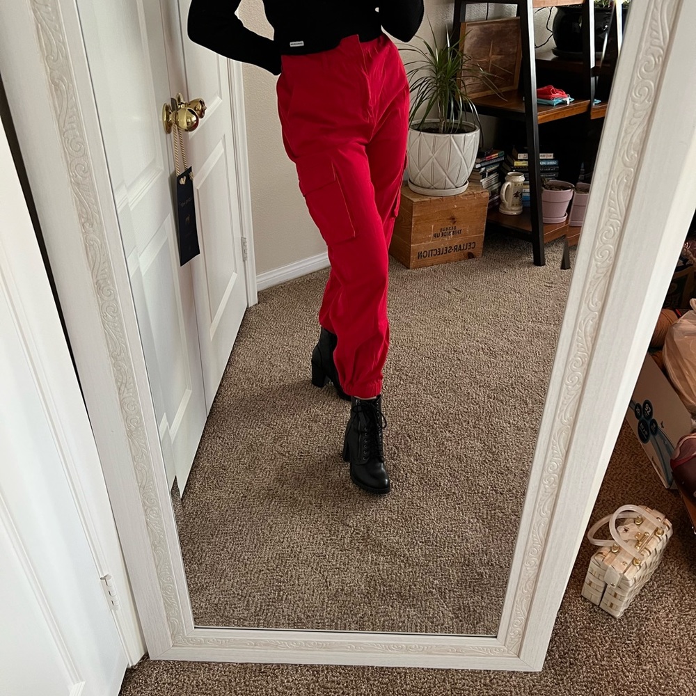 High waist cargo pants